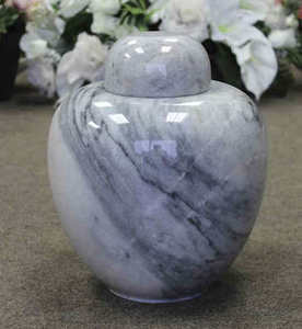 Urna de cremación de mármol de ónix verde crema Cenizas humanas para adultos Tarro de piedra pulida Manijas de latón Recuerdo funerario - Product Image 2