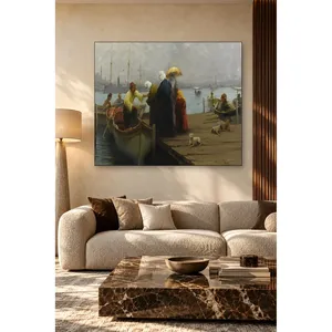 Impresión en lienzo de Fida Fausto Zonaro: Mujer subiendo a bordo de un barco en el muelle - Product Image 2