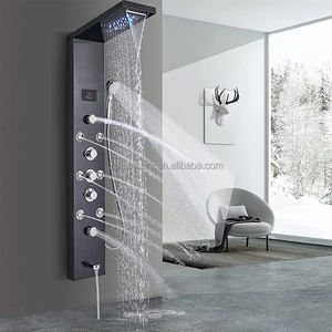 แผงฝักบัวทำจากสเตนเลสสตีลของ Toughen สีดำใช้นวดได้8แบบ - Product Image 4