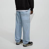 Jean droit décontracté pour homme, patchwork couleurs personnalisées, taille mi-haute, délavage pierre clair, coton adouci, grande taille, coupe ample