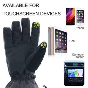 Gants de ski en cuir imperméables avec doublure chauffante, équipement de sport d'hiver en plein air, compatibles avec les écrans tactiles pour le snowboard et le ski - Product Image 6