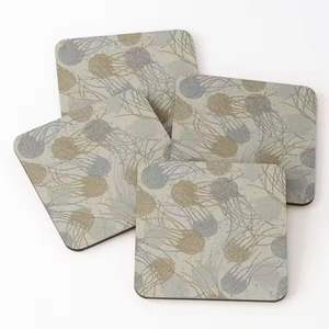 ถาดรองแก้วพิมพ์ลายไม้ทรงกลมและสี่เหลี่ยมสำหรับเครื่องดื่มชากาแฟ - Product Image 1