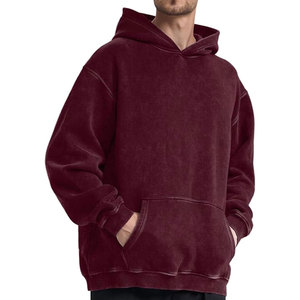 Sudadera con Capucha Unisex Vintage de Corte Regular con Lavado Ácido, Sudadera de Forro Polar Ecológica, Ropa de Calle de Invierno - Product Image 1