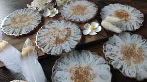 Posavasos de Resina de Lujo con Estilo Bohemio de Alta Calidad, Embalaje Ecológico Personalizado para Presentación de Café y Té - Product Image 3