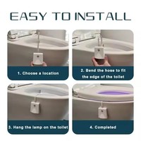 Lampe de nuit avec capteur de mouvement, rechargeable par USB, pour toilettes, étanche, avec projecteur