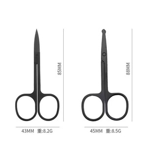 Tijeras Profesionales para Cutículas al por Mayor, Tijeras de Acero Inoxidable Negras para Maquillaje, Tijeras Rectas para Recortar Pestañas y Cutículas - Product Image 6