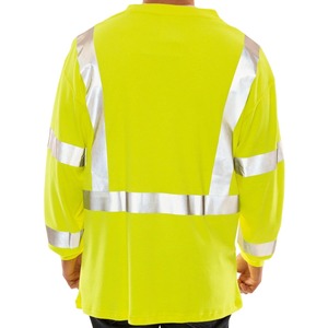 Vente en gros 100% vêtements de travail en polyester t-shirt réfléchissant pour hommes pour la construction et la sécurité routière vêtements t-shirt pour hommes haute visibilité - Product Image 3