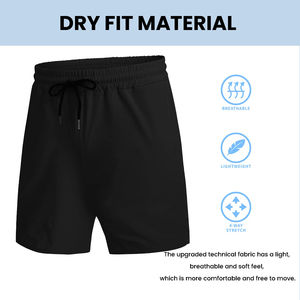 Été chaud décontracté entraînement musculaire course Shorts de gymnastique couleur unie respirant séchage rapide taille élastique avec poche hommes - Product Image 3