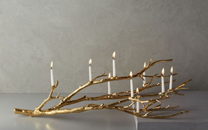 Modern Menorah Candle Holder <b>Silver</b> Metal Candle Menorah Decorative Wholesale <b>Silver</b> Candle Menorah Use for Home Decoration - Product Image 5