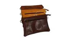 Portefeuille long de luxe pour femme Moroccan Soul, en cuir véritable tanné, avec fermeture éclair antivol, motif logo lettre MA Origin
