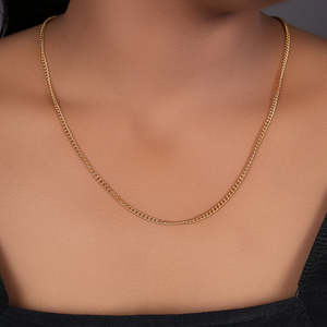 Collier chaîne cubaine tendance plaqué or pour hommes et femmes avec diamants et perles, matériaux en alliage et laiton, en stock - Product Image 2