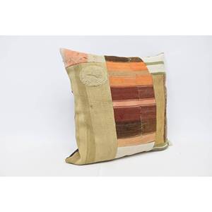 Coussin Kantha Patchwork en laine beige 28x28 pouces coussin décoratif tissu tissé imprimé floral brodé Vintage pour canapé à la maison - Product Image 3