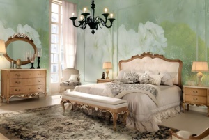 Ensemble de chambre à coucher en teck massif de style européen traditionnel de luxe, lit king-size classique sculpté à la main, écologique, durable, <span class=keywords><strong>2</strong></span> tables de chevet - Product Image 2