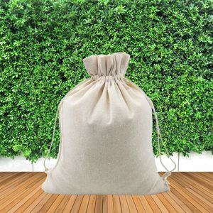 Sacs de rangement réversibles écologiques 100% coton avec cordon de serrage, sacs de voyage, emballage cadeau, utilisation en vrac, sacs en tissu réutilisables - Product Image 6