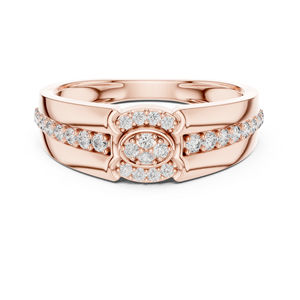 Anillo de Oro Rosa de 14K con Diamante Cultivado en Laboratorio para Mujer |   Regalo de Compromiso y Boda |   Nuevo Diamante Cultivado Chapado en Oro - Product Image 1