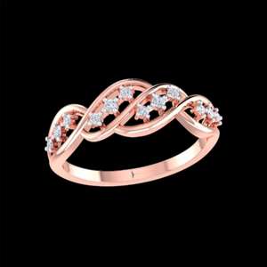 แหวนค็อกเทลเพชรหรูหราทองคำ 14K สีโรสโกลด์ ทรงกลมเจียระไนแบบบริลเลียนท์ ประดับเพชรแบบหนามเตย เหมาะสำหรับงานแต่งงาน งานหมั้น งานครบรอบ หรือเป็นของขวัญในงานปาร์ตี้ - Product Image 1