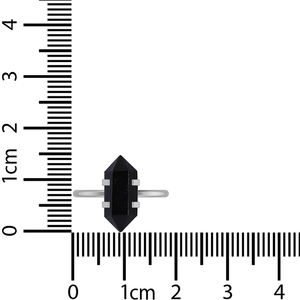 Anillo Apilable de Plata de Ley 925 con Turmalina Negra en Forma de Doble Punta, Engaste de Puntas, Regalo de Moda para Ella, Paquete de 12 - Product Image 5