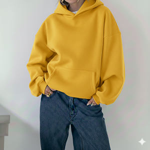High Quality Custom Casual Heavyweight 400 Gsm Cotton <b>Fleece</b> Embroidery Drop Shoulder Hoodie Jogger Hoodie For <b>Women</b> - Product Image 6