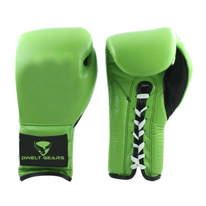 Gants de boxe professionnels sur mesure en cuir PU à lacets équipement d'entraînement au combat - Product Image 1