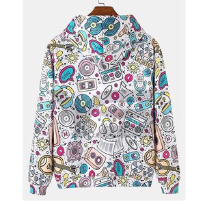 เสื้อฮู้ดแบบสวมหัวของผู้ชายผ้าขนแกะปิดซิปรูปแบบใหม่ล่าสุดดีไซน์แบบซับลิเมชันแบบมีซิปดีไซน์แบบเต็มตัวผ้าสำหรับฤดูหนาว - Product Image 2