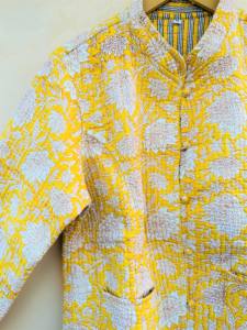 Handmade Vintage Reversible Jacket for Women Boho Floral Pattern Quilted Cotton <b>Coats</b> with <b>Button</b> Closer Jackets for Girls - Product Image 5