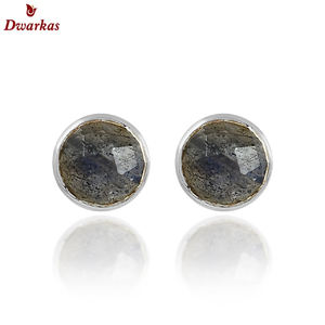 Bijoux fins personnalisés Boucles d'oreilles en argent sterling 925 avec pierres précieuses en labradorite naturelle - Product Image 2