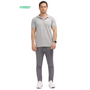 Polo en coton gris à manches courtes, coupe classique, respirant, décontracté, avec logo imprimé sur le devant, très vendu - Product Image 3