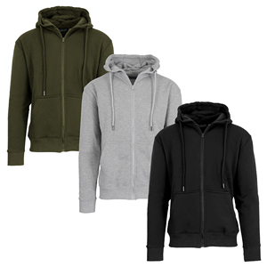 Sudadera con Capucha para Hombre, 100% Algodón, 460 g/m², Corte Regular, Transpirable, Forro Polar, Cierre Completo, Bolsillo Personalizado OEM, Ropa de Calle de Invierno - Product Image 1