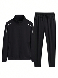 Men's Vintage Sports Gym <b>Tracksuit</b> Set Elastic Printed Breathable Sweatsuits Solid Style for Autumn Sports <b>Tracksuits</b> - Product Image 3