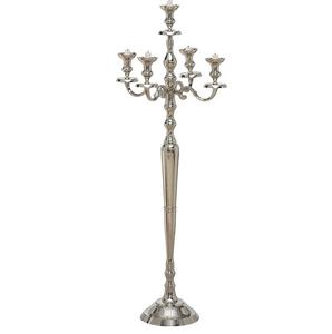 Candélabre en métal fait main, plaqué argent, 5 bras, pour la décoration de table à la maison et les mariages, centre de table - Product Image 1