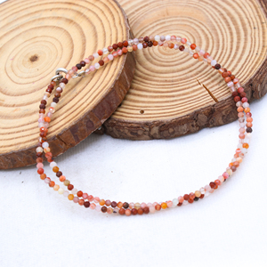 Memoria Jewels Handmade Natural Rhodochrosite Gemstone 925 Sterling <b>Silver</b> Beaded Geometric IGI Certified Elegant Chain <b>Necklace</b> - Product Image 5