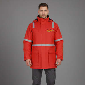 Vestes de travail de sécurité réfléchissantes à haute visibilité pour hommes, 2 en 1, ANSI classe 3, veste de chantier imperméable à haute visibilité avec doublure en polaire - Product Image 3