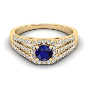 Anillo de Plata de Ley 925 con Moissanita y Zafiro Azul de Lujo REYES, Precio al por Mayor, Joyería de Compromiso - Product Image 6