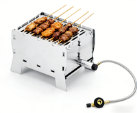 Brûleur à gaz BBQ portable et pliable en acier inoxydable léger, idéal pour le camping en plein air, la pêche en bateau, les excursions de randonnée et les pique-niques – Offre Spéciale