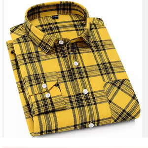 2025 nouveaux hommes coupe ample poids lourd flanelle à manches longues robe à carreaux chemise 100% coton Style décontracté Anti-rides respirant - Product Image 3