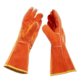 Guantes de soldadura de cuero Partido de vaca de grado superior de seguridad del fabricante de la India - Product Image 1