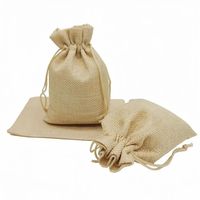 Sac cadeau en jute écologique Priglob Exim avec cordon de serrage, capacité de 2 kg, taille 5x7 pouces, petit sac de rangement pour articles cadeaux, provenant du Gujarat
