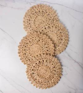 Vente en gros de napperons ronds en cosse de maïs napperons tissés en rotin Boho napperons de printemps de ferme - Product Image 2