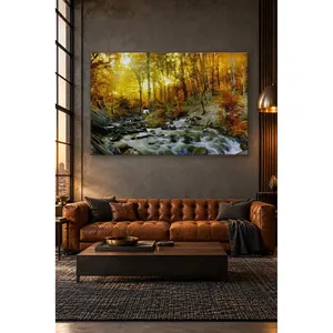 Fida Sunny Autumn Forest Stream <b>Canvas</b> Print - Product Image 5