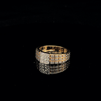 Bague classique pour homme en moissanite VVS taille carrée, bicolore or et argent sterling 925, avec accents de luxe style alliance éternité, pour fiançailles et soirées