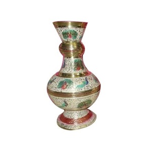 Florero de latón de alta calidad con pintura roja grabada y acabado dorado para decoración del hogar, florero decorativo de mesa - Product Image 2