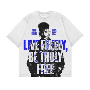 เสื้อยืดสไตล์สตรีทแวร์สำหรับฤดูร้อนเสื้อยืดใส่ได้ทั้งชายและหญิงพิมพ์ลายออกแบบโลโก้ได้ตามต้องการ - Product Image 2