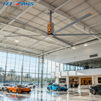 Ventilateur de plafond HVLS RTFANS 18-24 pieds, grandes dimensions, pales en alliage d'aluminium, ventilation industrielle pour ferme laitière et salle de sport