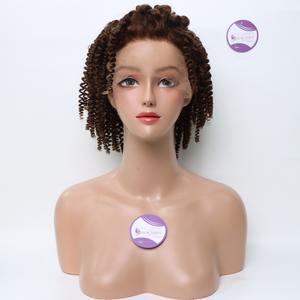 Peluca de cabello humano de alta calidad, peluca Frontal de encaje de 13x4 pulgadas, 18 pulgadas, rizado profundo, Color marrón oscuro, cutícula alineada - Product Image 4