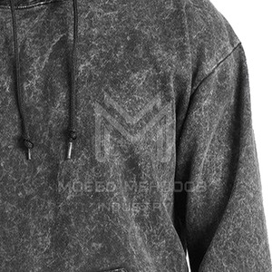 เสื้อแขนยาวมีฮู้ดซักด้วยกรดเสื้อแฟชั่นลายถนนสำหรับฤดูหนาว - Product Image 4