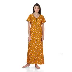 Evolove Elegante Camisón Maxi Estampado de Viscosa Liva con Botones y Cremallera, Ajuste Holgado, Largo, para Mujer, Tejido Modal - Product Image 2