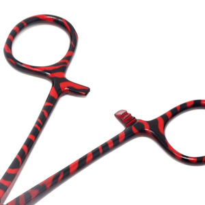 คีมหนีบเครื่องมือทันตกรรมแบบโค้งสีแดง5.5นิ้วทำจากสเตนเลสสตีล - Product Image 3