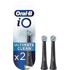 Oral-B IO สุดยอดแปรงสีฟันไฟฟ้าสะอาดหัว2แพ็คสีดำกำจัดคราบจุลินทรีย์ลึกชาร์จ USB ขนวัสดุใช้ในบ้านรถ - Product Image 2