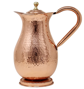 Jarra de Cobre de Último Diseño con Tapa, Jarra de Agua de Cobre Puro para Uso en el Hogar y en Mesas de Boda - Product Image 1
