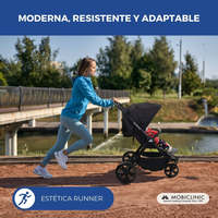 Agnes Mobiclinic Poussette légère à 3 roues pour enfants de 3 ans Roues tout-terrain Harnais à 5 points Poche arrière Poids maximum 22kg